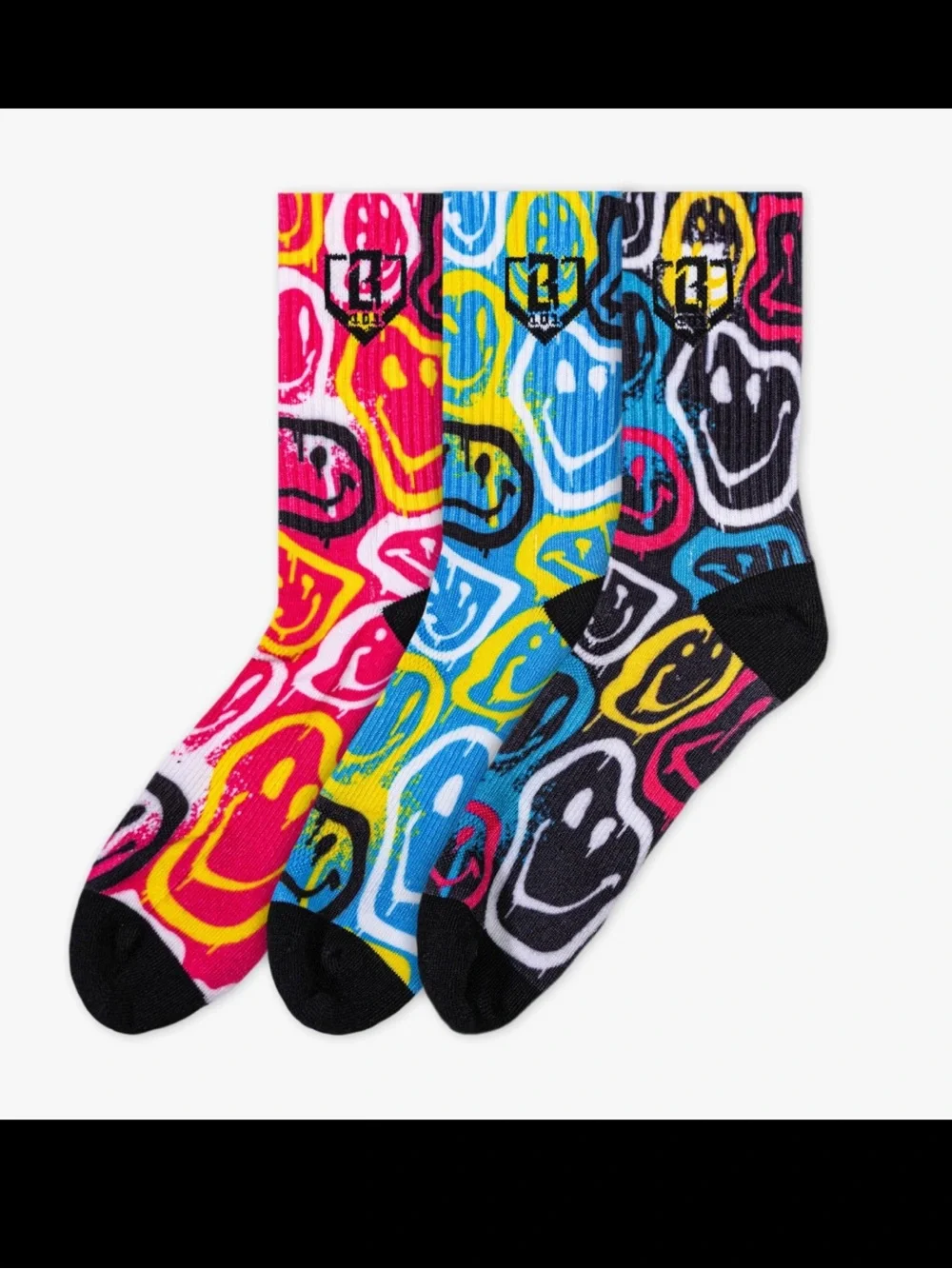 Baseball Lifestyle 101 - Smiley Slugger Performance Socks - 3 pack - NWT